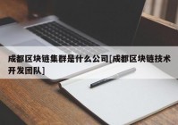 成都区块链集群是什么公司[成都区块链技术开发团队]