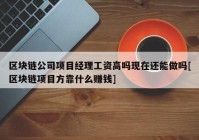 区块链公司项目经理工资高吗现在还能做吗[区块链项目方靠什么赚钱]