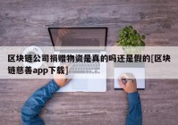 区块链公司捐赠物资是真的吗还是假的[区块链慈善app下载]